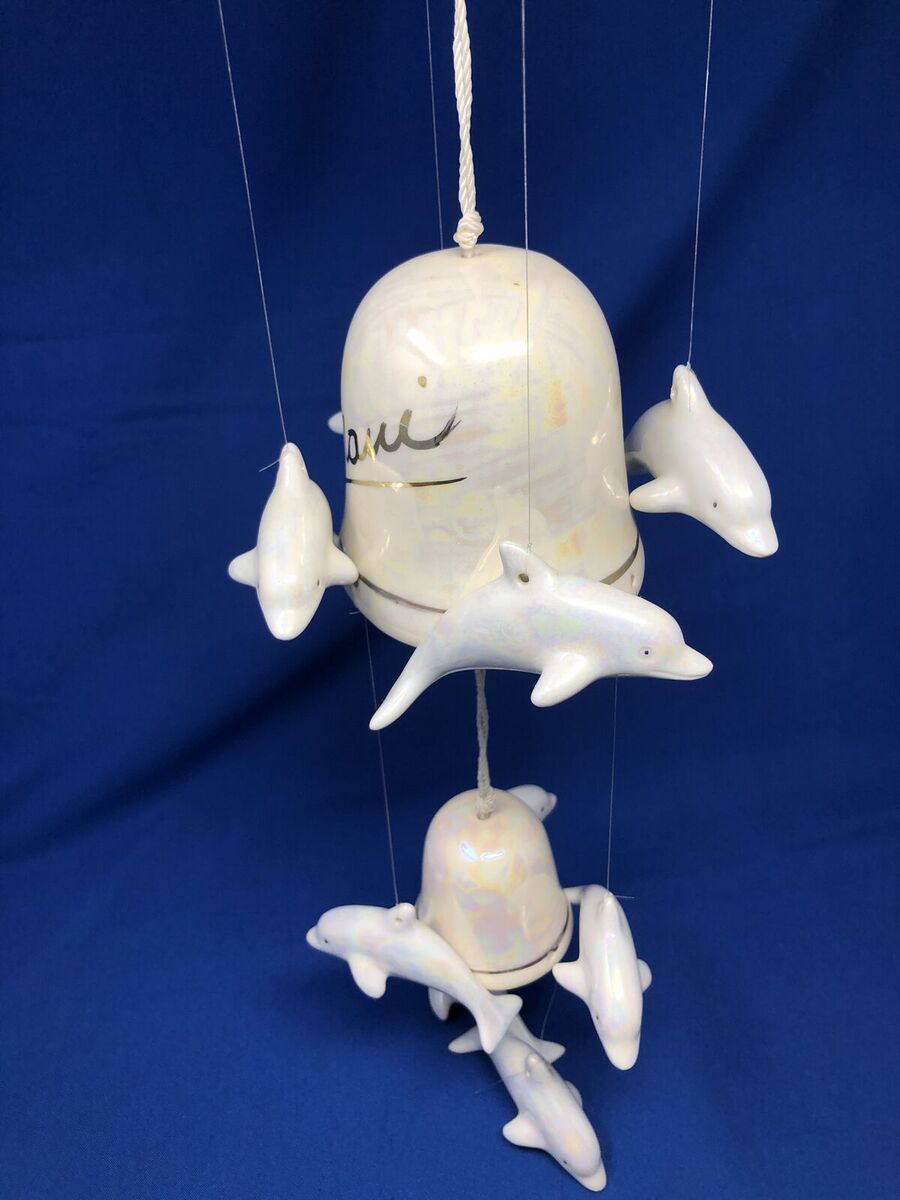 Vintage Maui Porcelain Dolphin Wind Chime