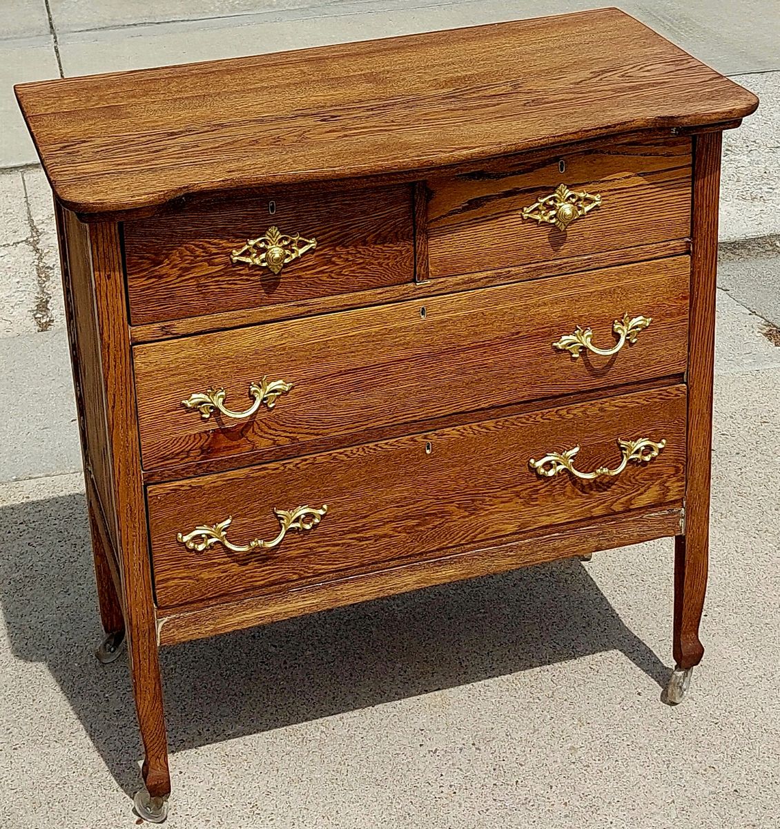 Antique Oak Dresser 4 Drawer