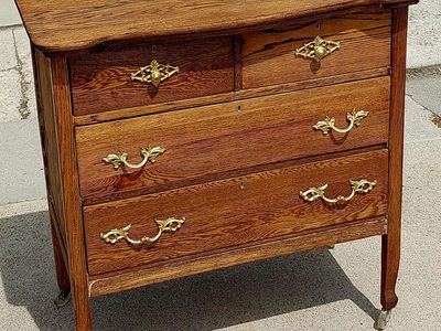 Antique Oak Dresser 4 Drawer