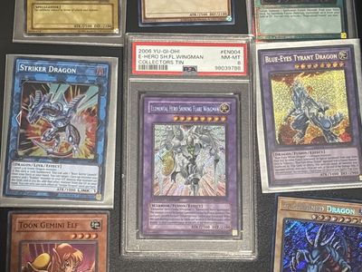 Yugioh limited edition - elemental hero shining flare wingman psa 8 + rare iconic cards.