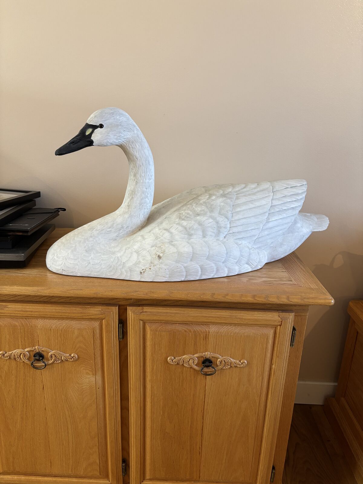 Hand carved swan