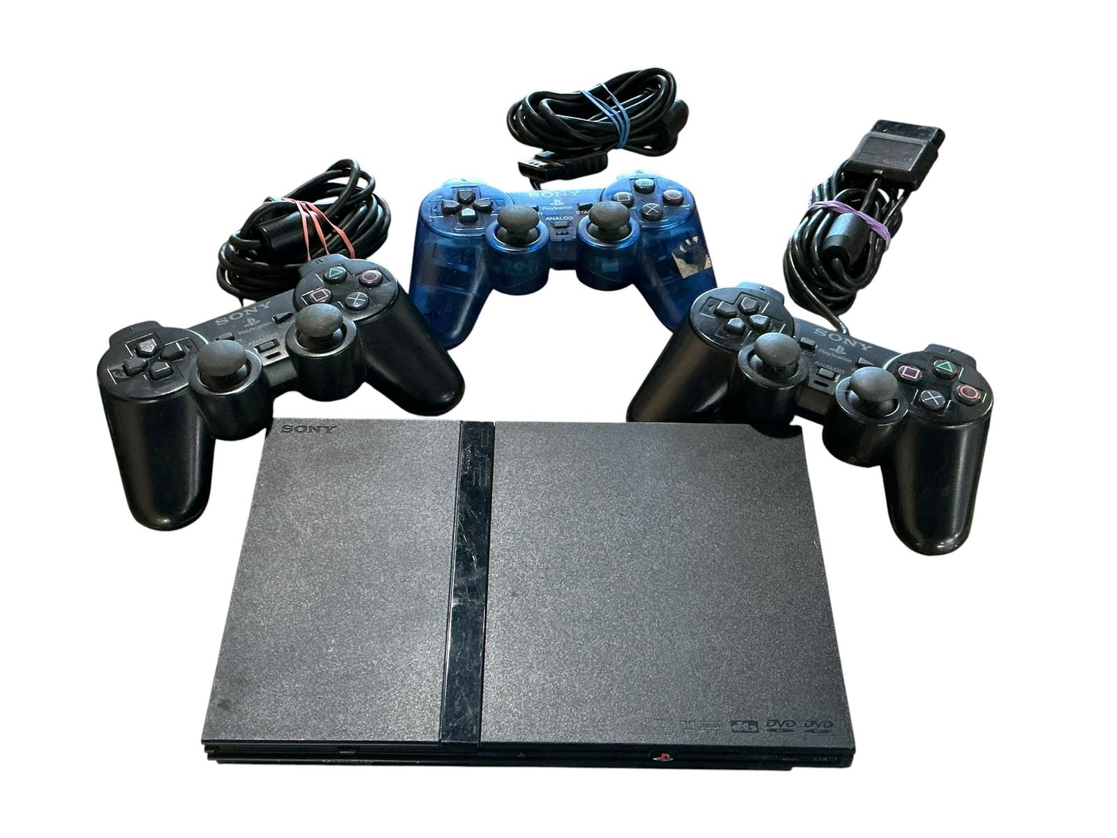 Sony PlayStation 2 (PS2) Slim Console SCPH-79001 with 3 Controllers & Cords E75012513