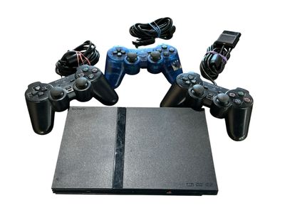 Sony PlayStation 2 (PS2) Slim Console SCPH-79001 with 3 Controllers & Cords E75012513