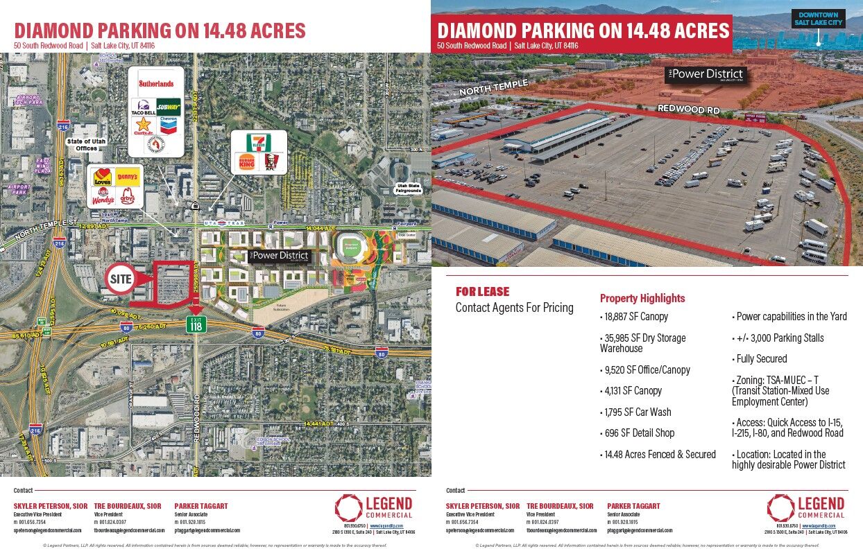 Outdoor Parking/Storage - 14.48 Acres with Buildings - Salt Lake City, UT