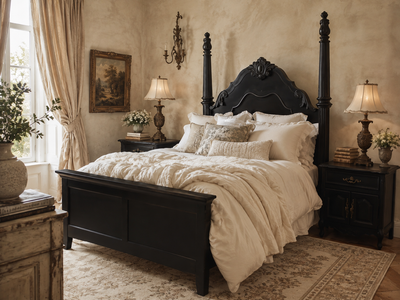 TALL Phantom Queen Bed French Country Gothic Farmhouse Cottagecore European