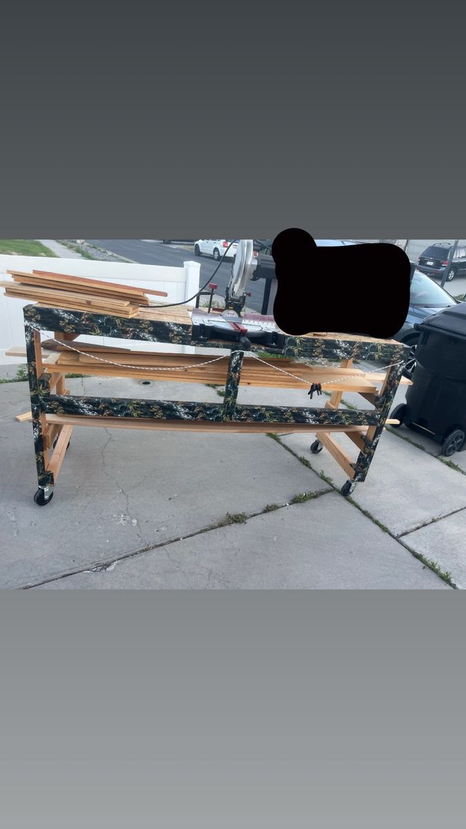 Wood table with craftsman saw