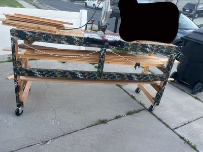 Wood table with craftsman saw
