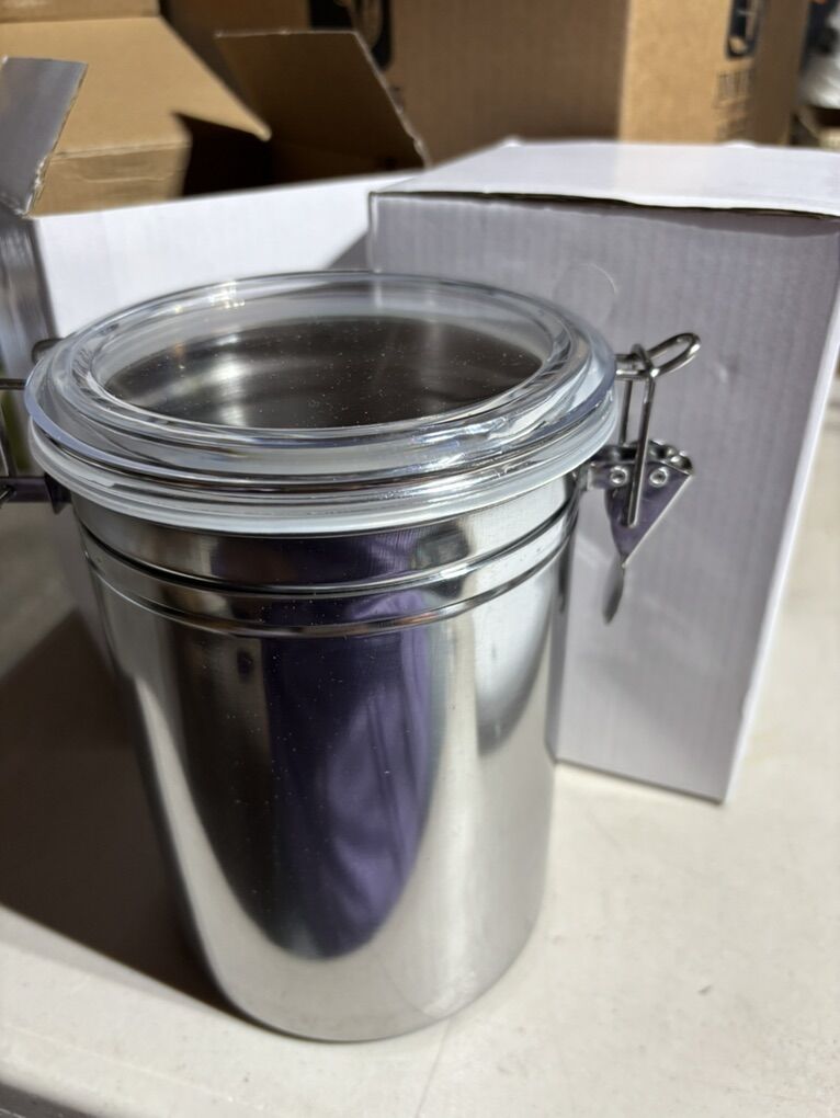 2 New Metal Kitchen Canisters- 7x 5