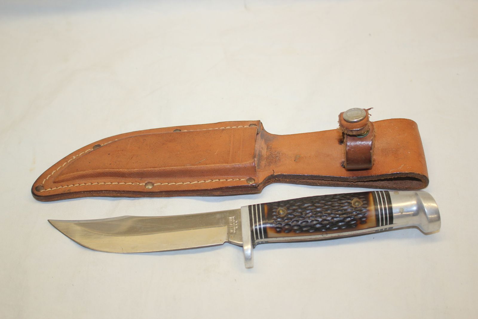 Vintage Western Fixed Blade Knife with Original Sheath