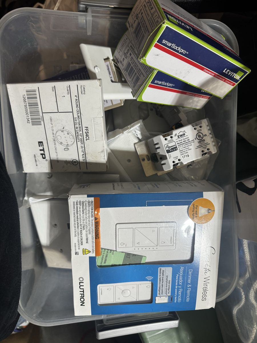 Assorted Electrical Switches, Dimmers, and Outlets Lot - Lutron & Leviton