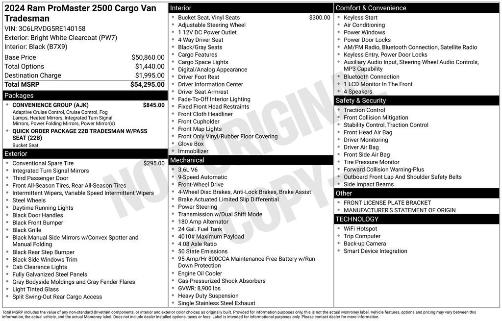 2024 Ram ProMaster Tradesman 2500