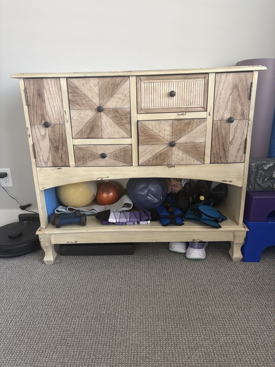 Rustic Distressed Wood Storage Cabinet Sideboard Console Table