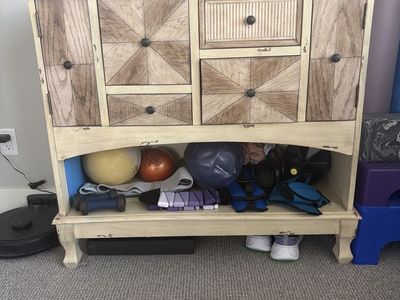 Rustic Distressed Wood Storage Cabinet Sideboard Console Table