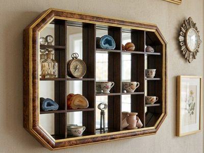 Vintage Wood Glass Curio Cabinet | Display Case