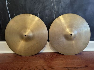 Vintage 1960s A Avedis Zildjian 14" Hi-hat Cymbals 1145g 1355g