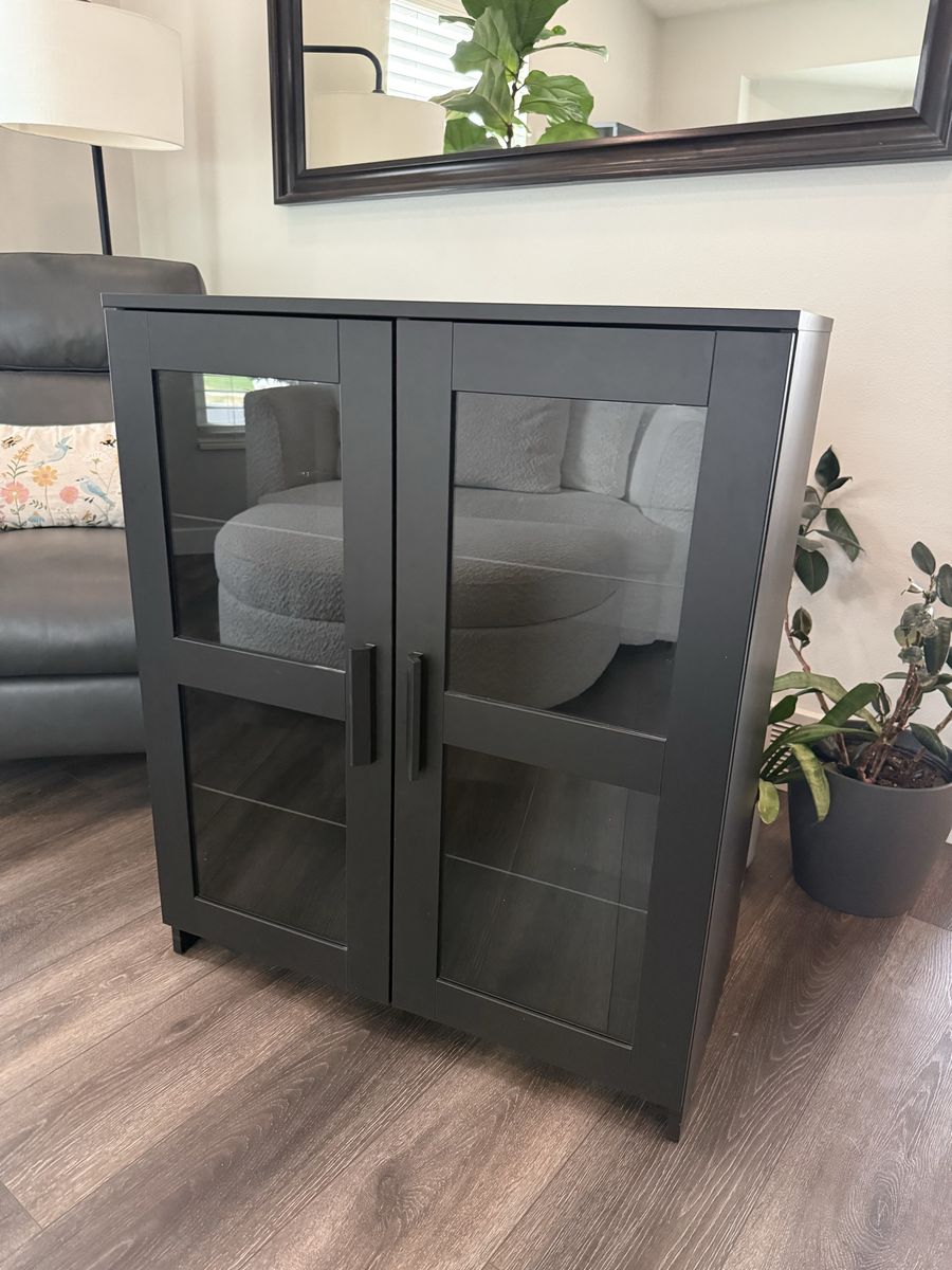IKEA - Black Display Cabinet with Glass Doors