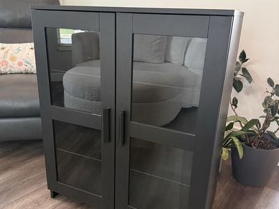 IKEA - Black Display Cabinet with Glass Doors