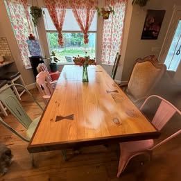 Custom Handmade Solid Wood Farmhouse Dining Table | Seats 8 | 86” x 38”