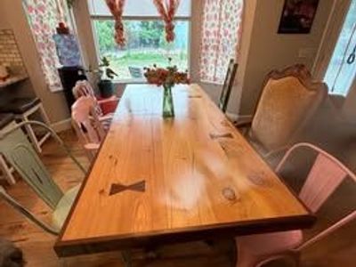 Custom Handmade Solid Wood Farmhouse Dining Table | Seats 8 | 86” x 38”