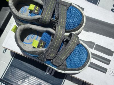 Stride Rite Blue & Gray Mesh Double Strap Sandals - Toddler Size, Hook & Loop Closure