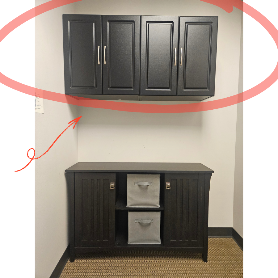 Set of 2 Black Wall Storage Cabinets