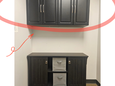 Set of 2 Black Wall Storage Cabinets