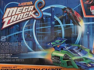 Lionel Mega Tracks Corkscrew Chaos Master Set - 65 Piece Electric Toy Race Track