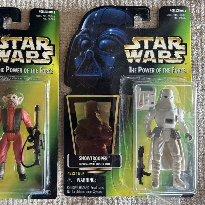 90’s Star Wars The Power of the Force Green Card Snowtrooper Imperial Issued Blaster Rifle Action Figures Kenner 1997 Collection