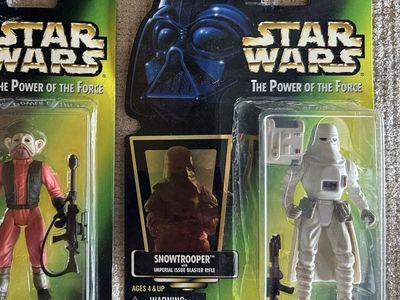90’s Star Wars The Power of the Force Green Card Snowtrooper Imperial Issued Blaster Rifle Action Figures Kenner 1997 Collection