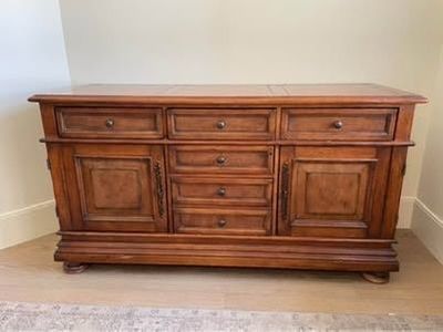 Alexander Julian Home Solid Wood Sideboard Credenza Buffet Table 35"H x 64"W x 22.5"D