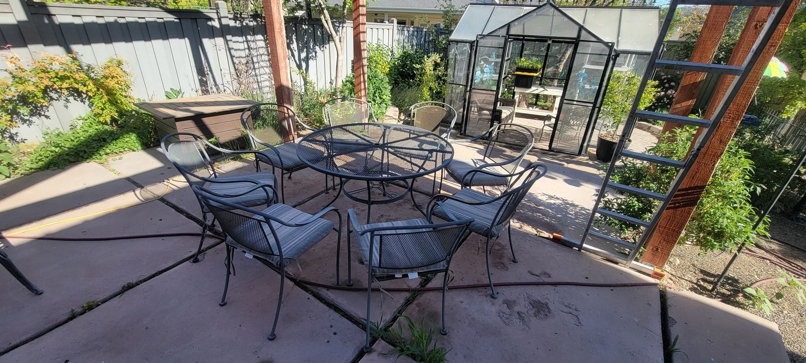 9-Piece Allen + Roth Patio Dining Set - Stackable Chairs & Cushions