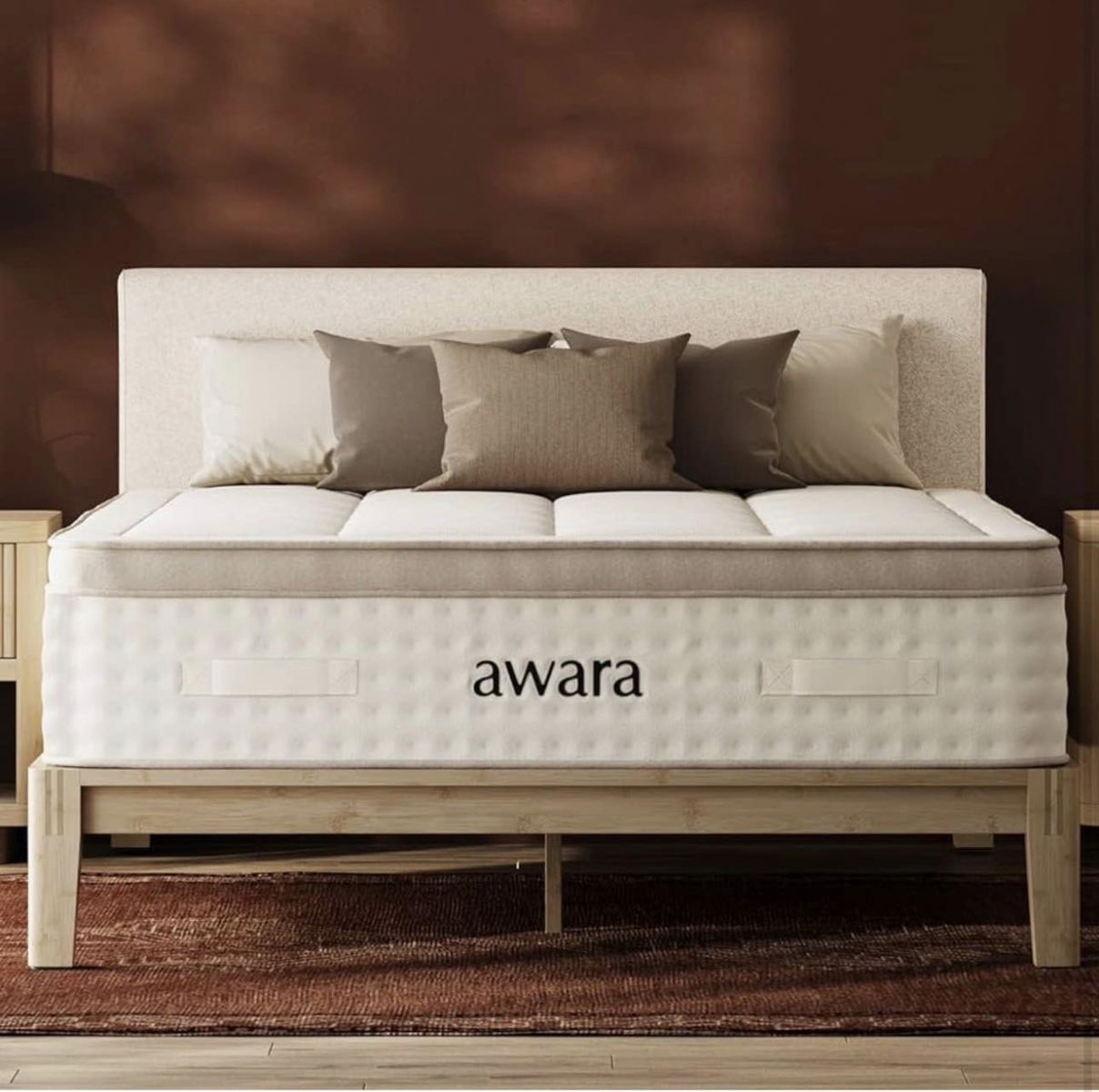 Queen size Awara Premier Luxury Hybrid Full Mattress 12 Inch - Certified Organic Natural Latex