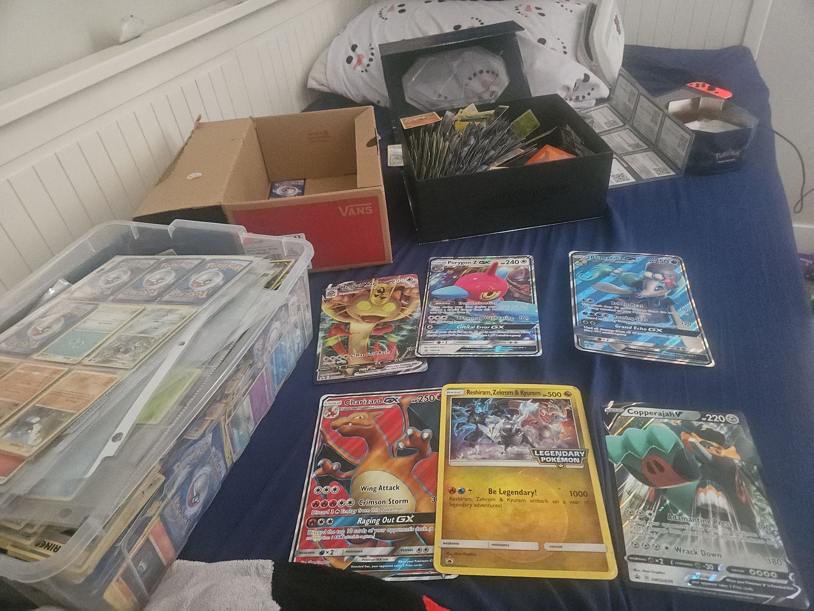 Large Pokemon Card Lot - GX, V, & Legendary Rare Cards, Bulk Common/Uncommon Cards, Includes Binder Sleeves