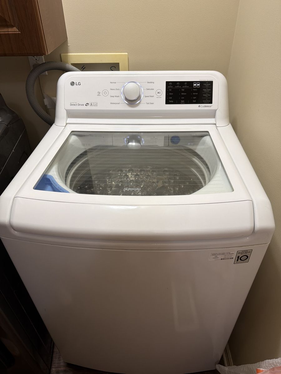 LG Direct Drive Top Load Washing Machine - White with TrueBalance Technology
