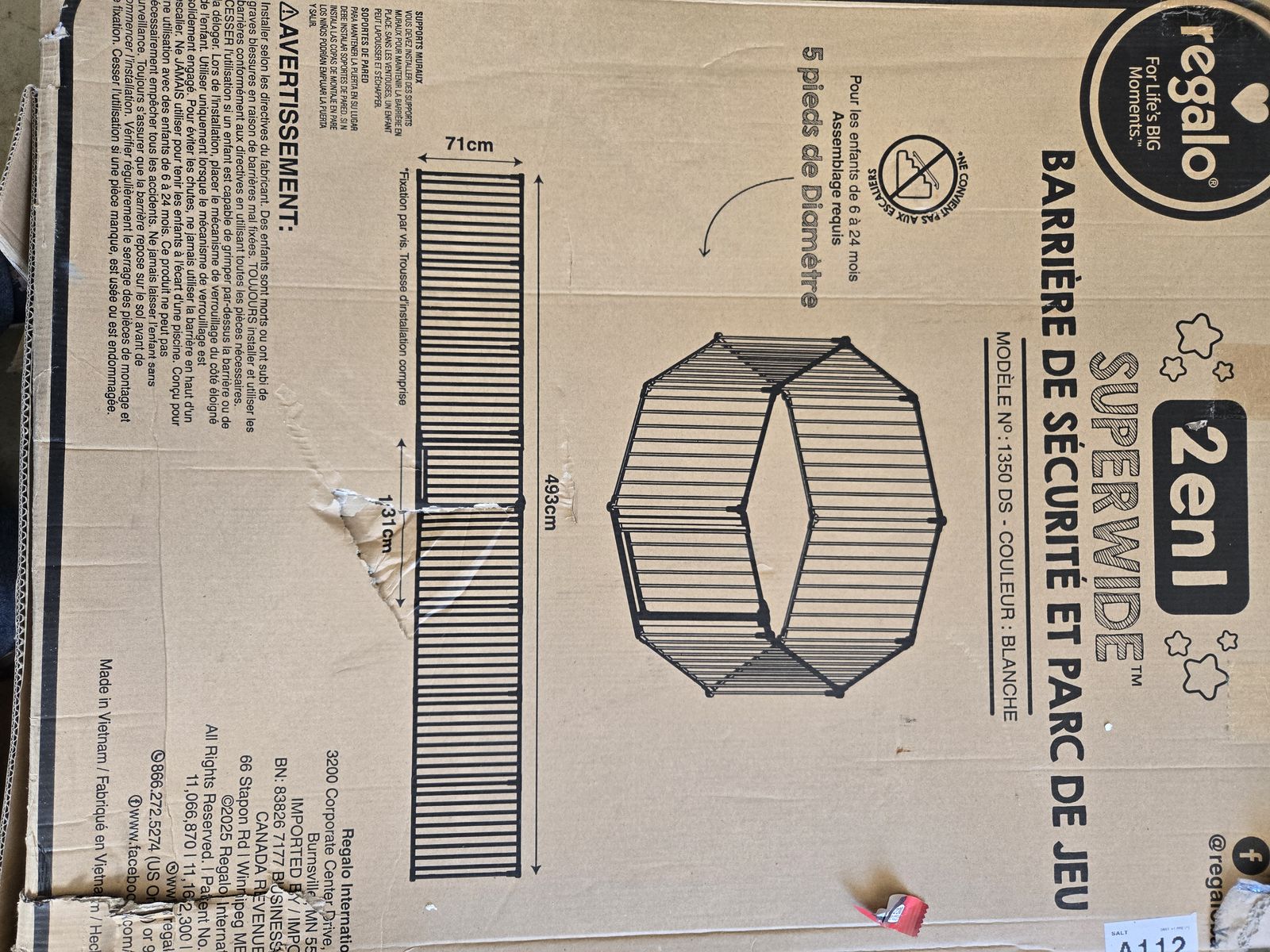 2 in 1 super wide safety gate & yard play