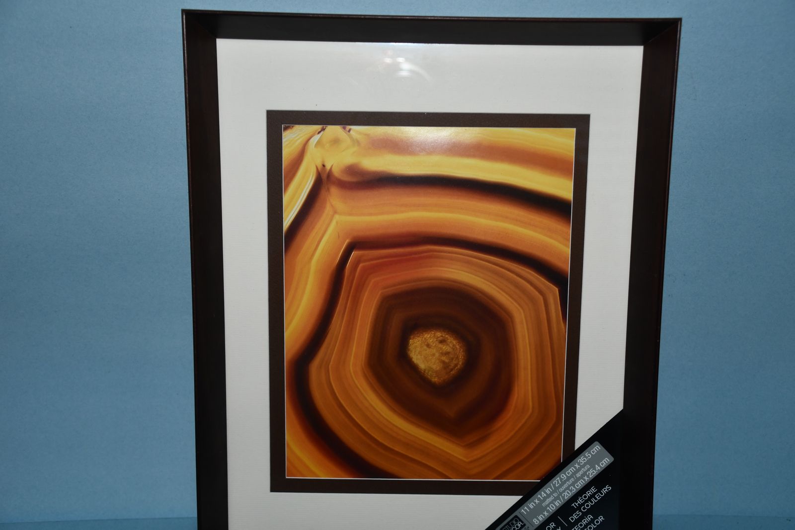 NEW PICTURE FRAME ~ 11" x 14" or 8" x 10" with MAT ~ UNIQUE FRAME ~ BROWN ~ $5