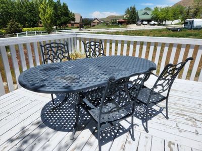 Outdoor patio table and chairs