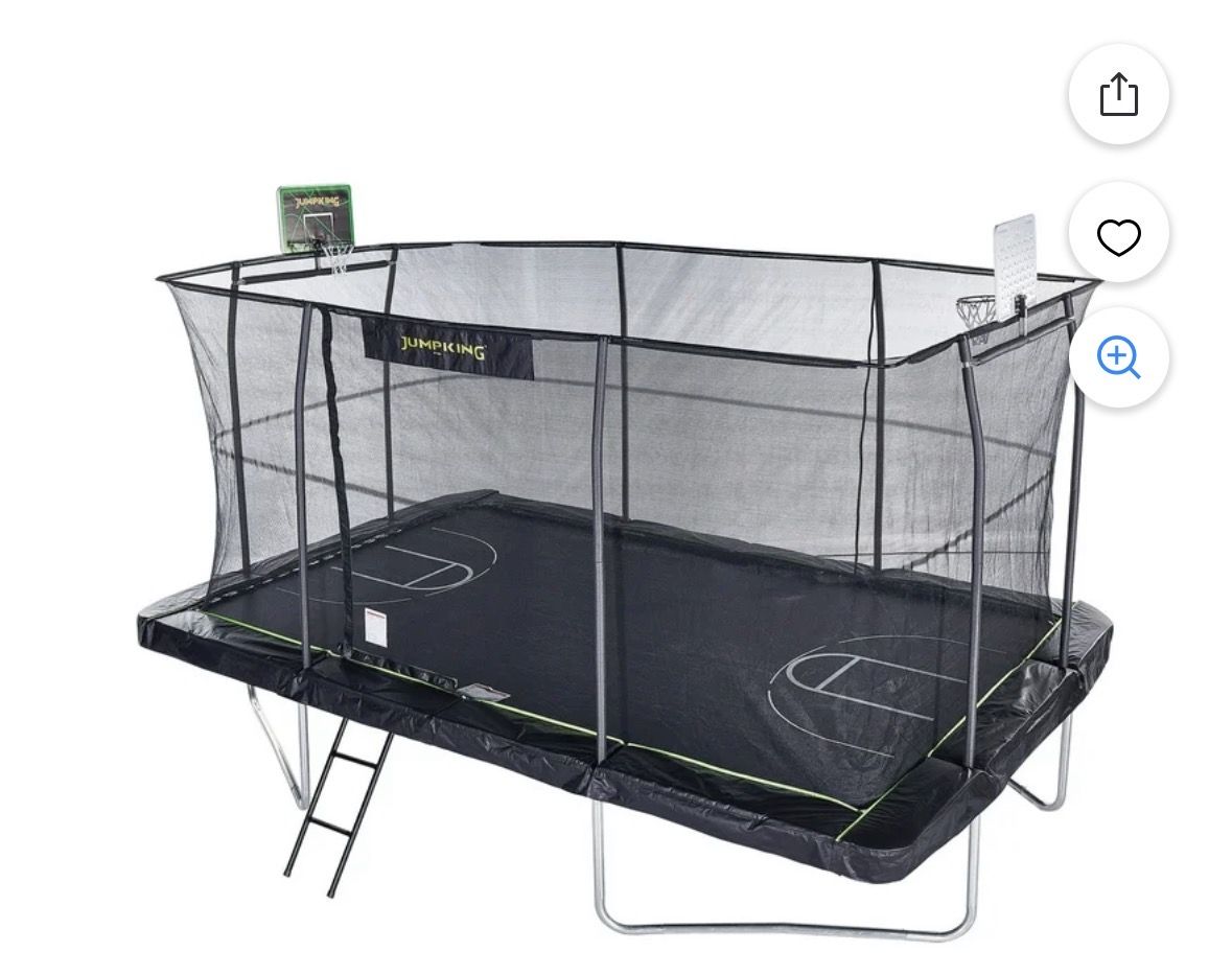 Jump king 10 x 15 Rectangle Trampoline with Basketballhoop