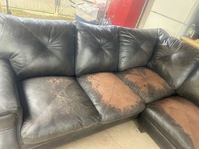 Black Leather Sectional Couch