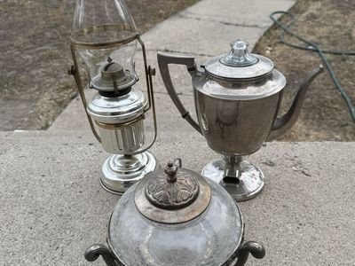 Various antique household items