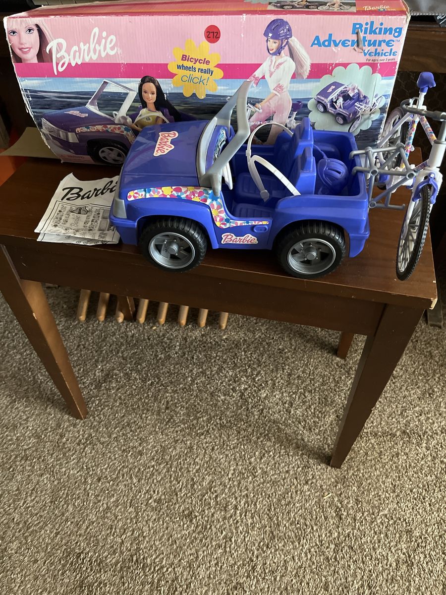 Vintage Barbie Biking Adventure Vehicle Jeep with Bicycle, Box & Manual