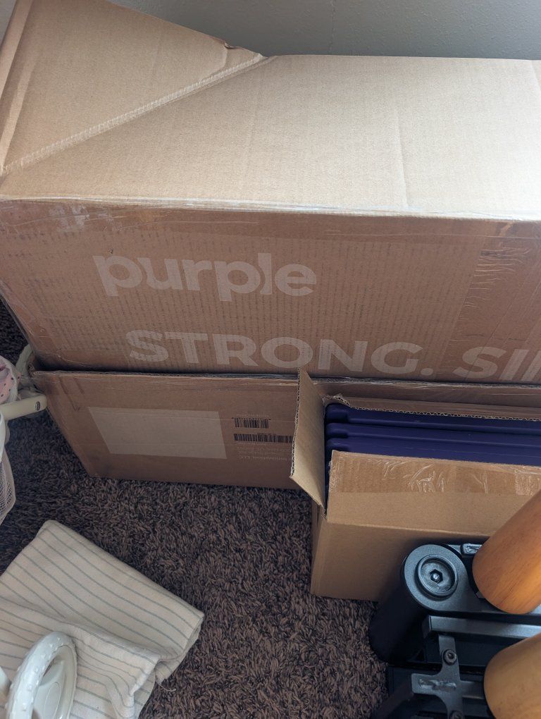 Purple Brand Platform Bed Frame with Wooden Legs