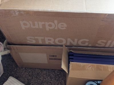 Purple Brand Platform Bed Frame with Wooden Legs