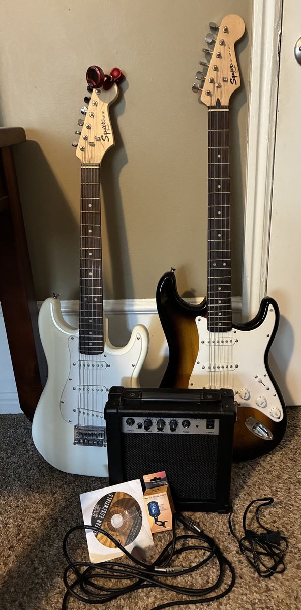 2 electric guitars and amp