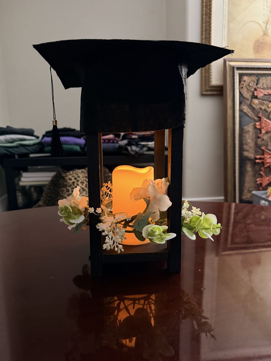 Set of 40 Rustic Black Wooden Lantern Centerpieces with LED Candles & Floral Wreaths