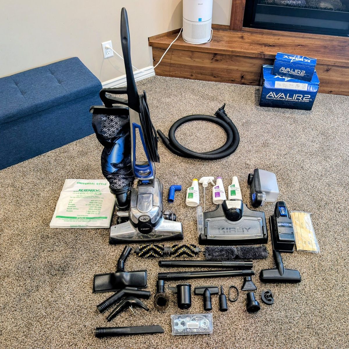 Kirby Avalir 2 vacuum, shampoo kit and accessories