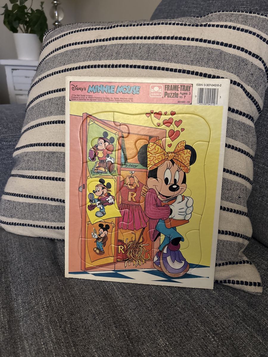 Disney's Minnie Mouse Golden Frame-Tray Puzzle Ages 3-7 Vintage 1980s 45100-51