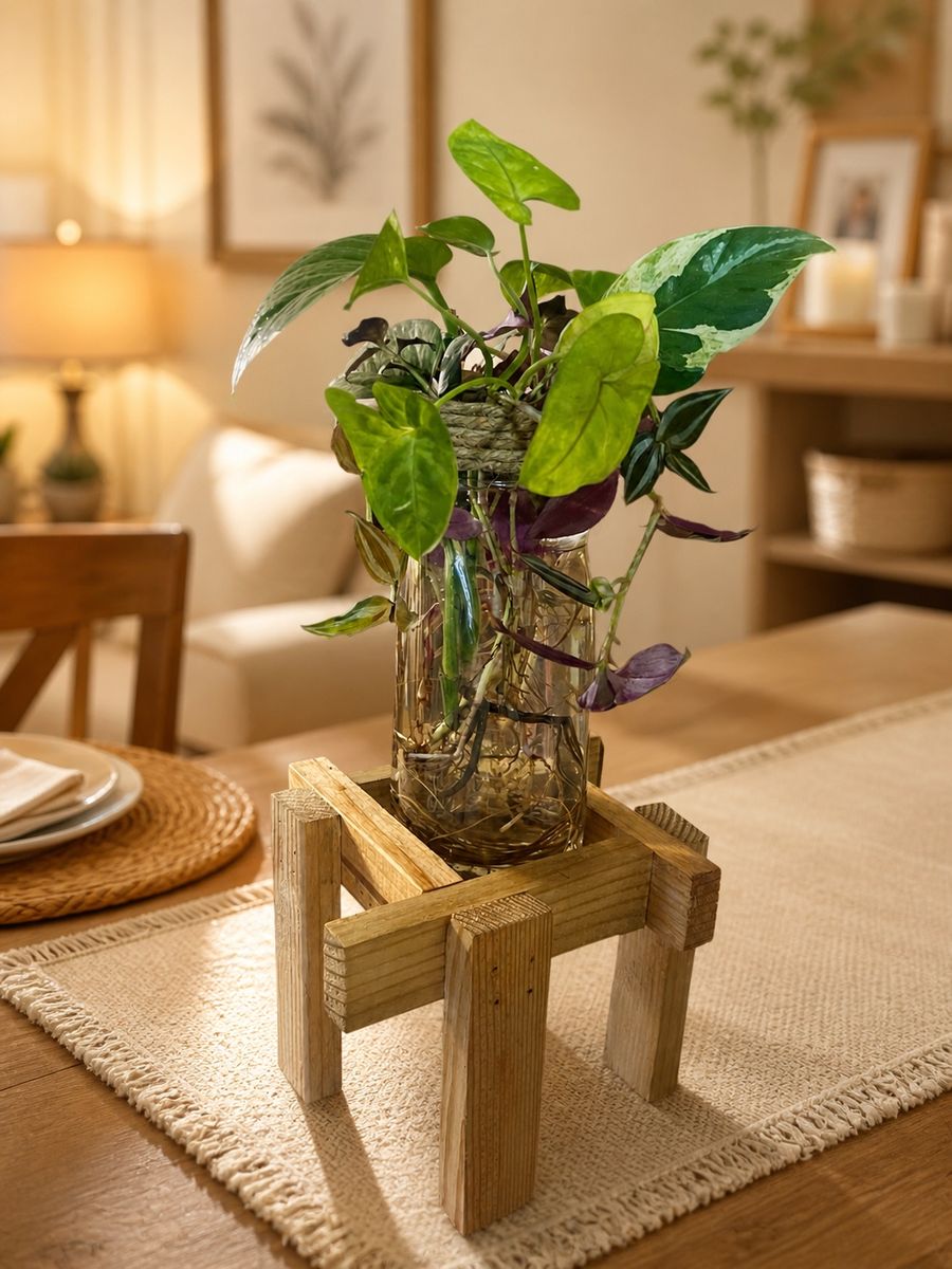 Plant propagation station with cuttings