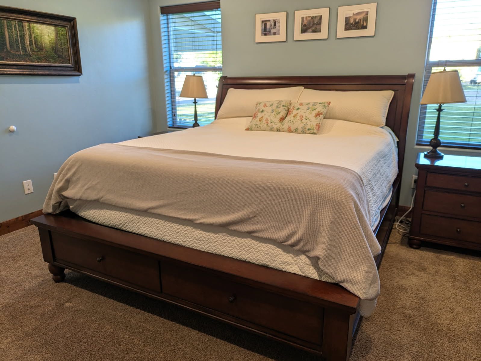 Cherry King Size Sleigh Bed frame