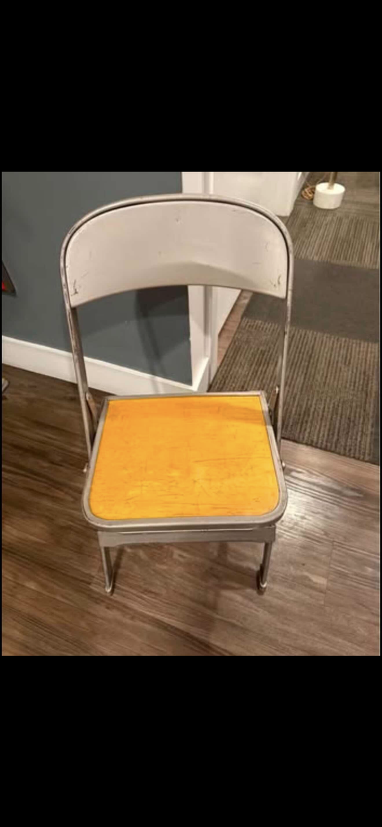 VINTAGE STEEL & WOOD KID SCHOOL CHAIRS 1940s
